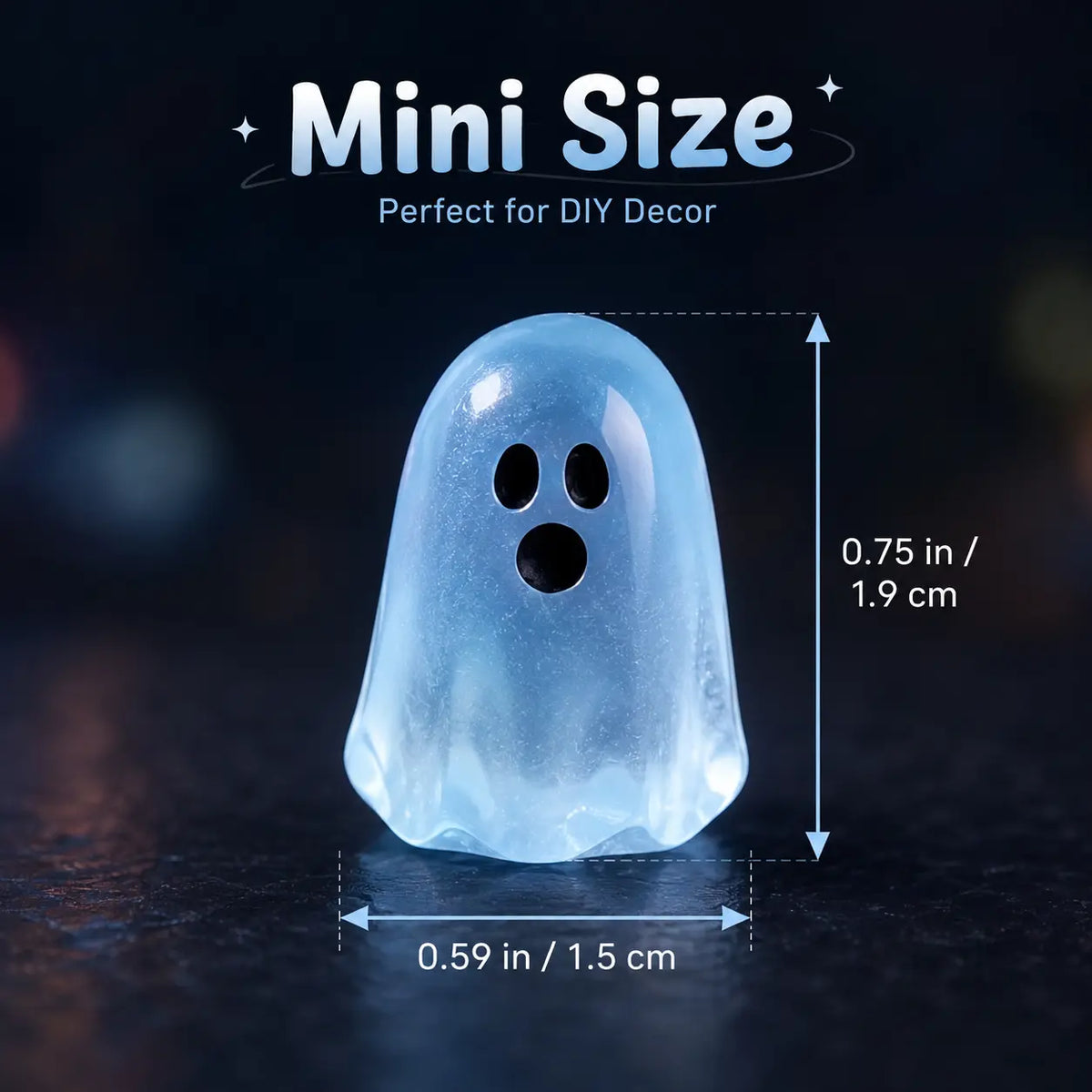 Glow In Dark Cute Ghost Resin Bead Set, Random Pattern Luminous Decorative Charms