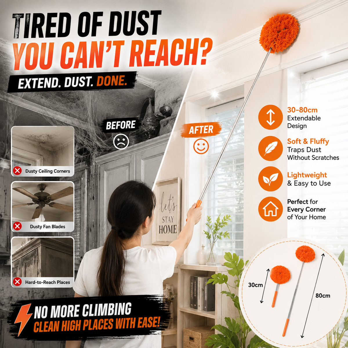 Save 44%Today — Extendable Cleaning Duster for Hard-to-Reach Dust