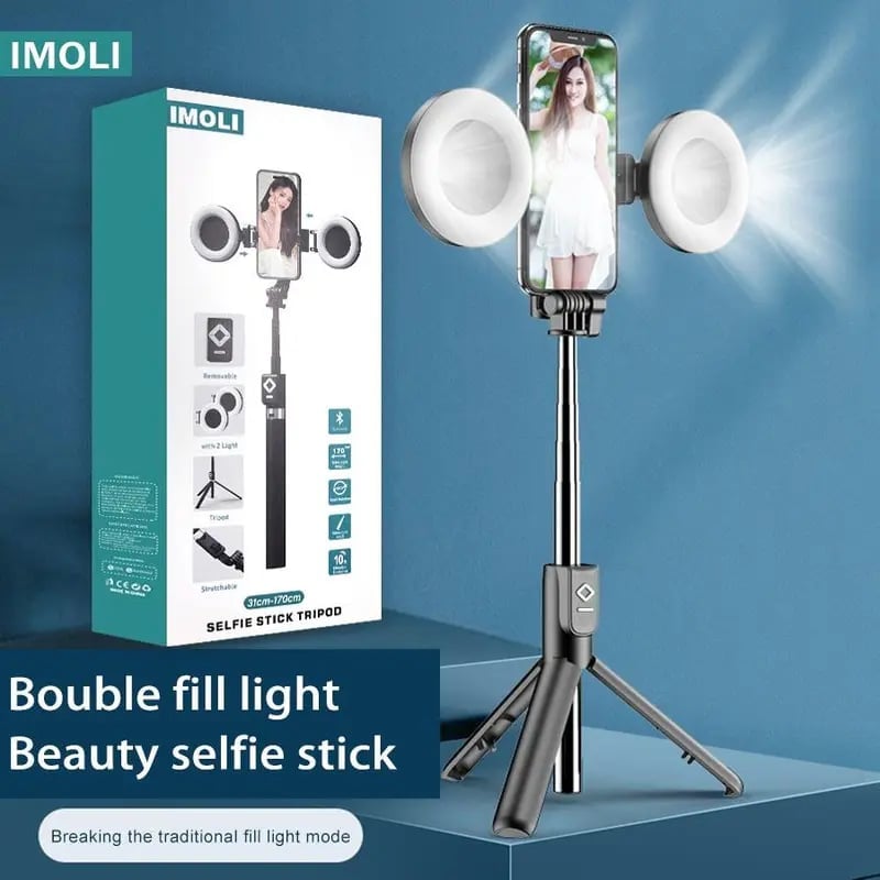48% Off6-in-1 Wireless Selfie Stick with Dual Fill Lights