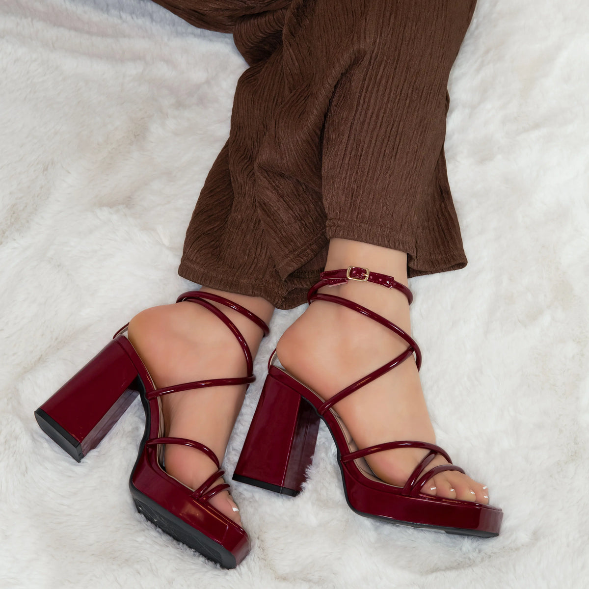 Women's Dress – Square Toe, Platform, Block Heel