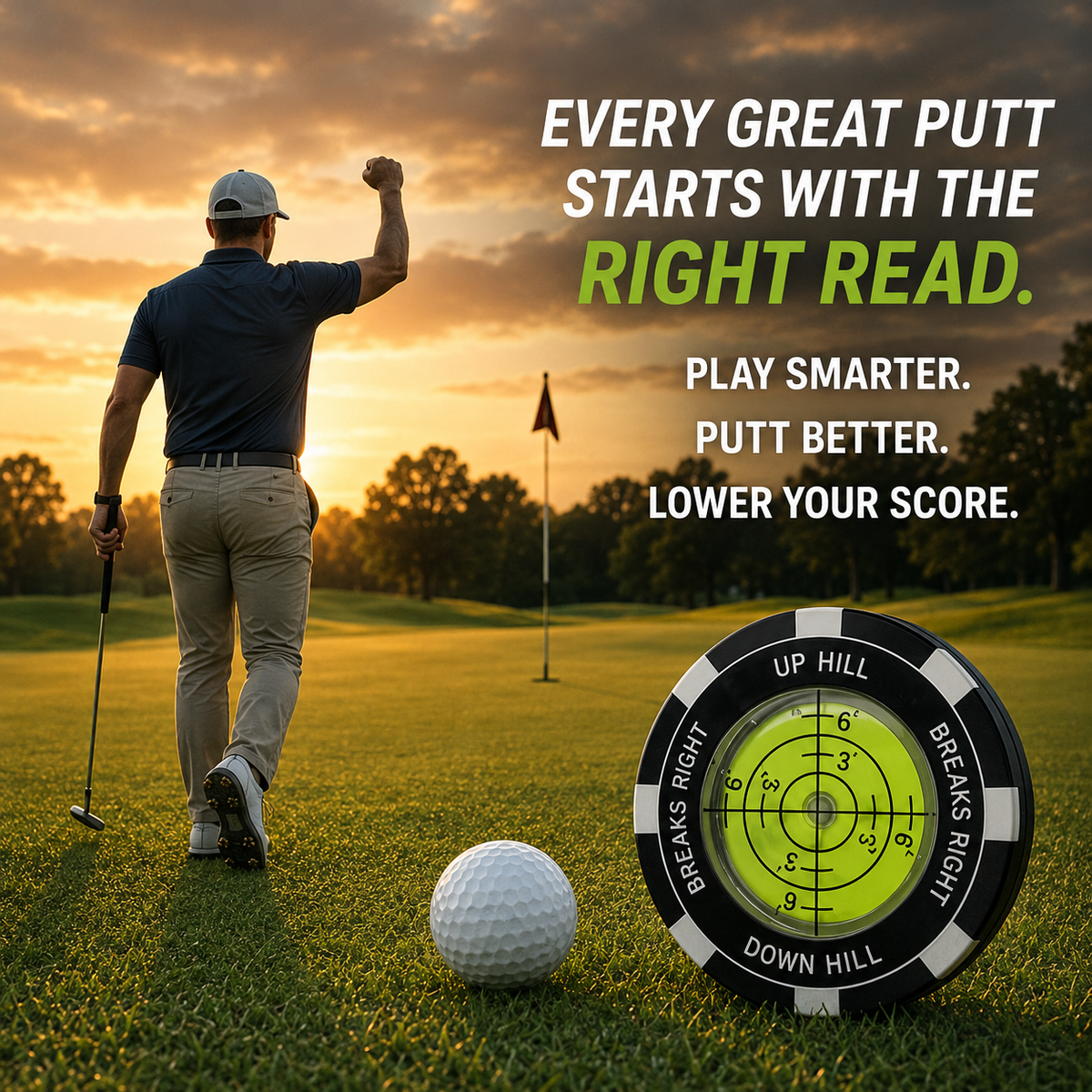 High-Precision Golf Green Reader – Portable Putting Slope Level Training Tool