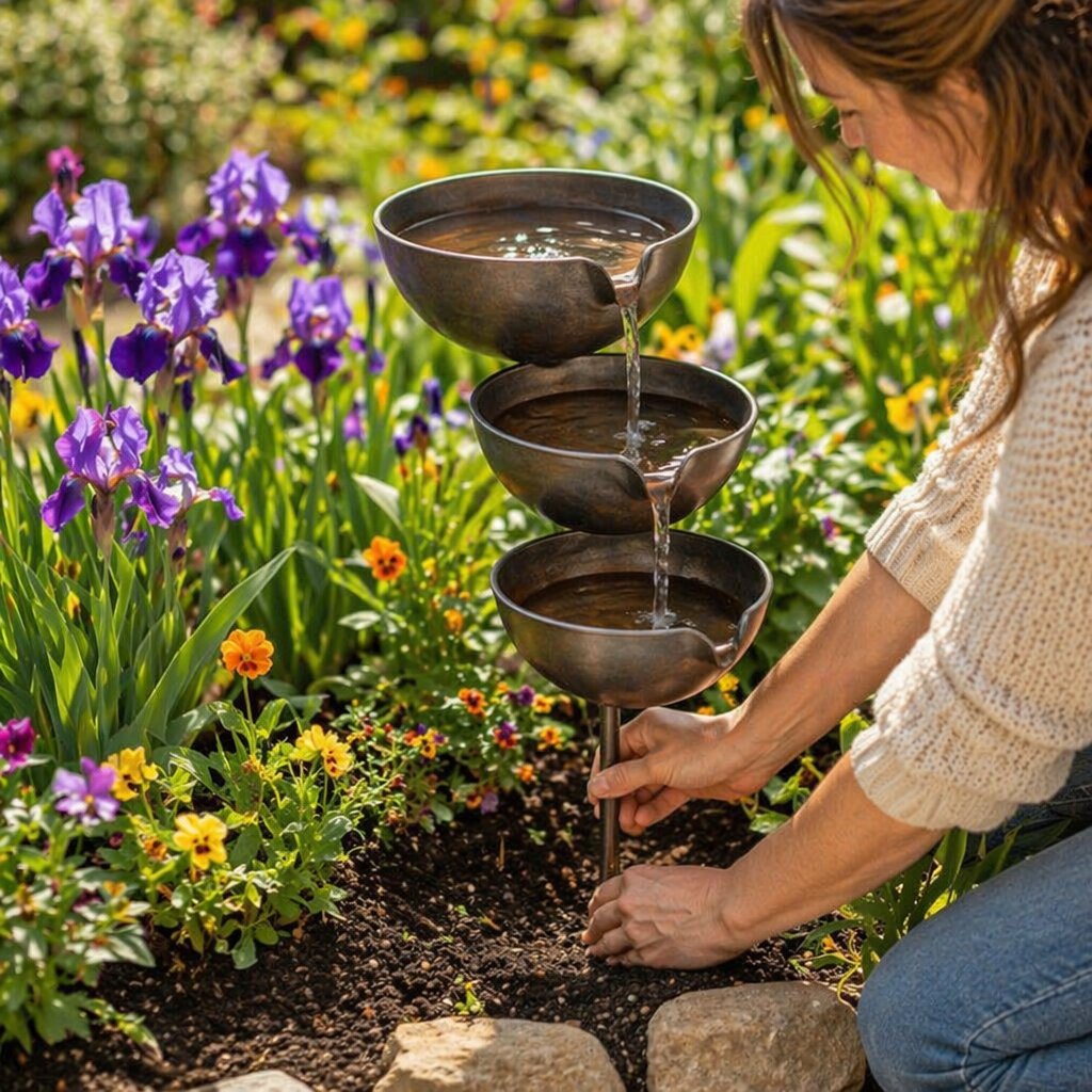 Hot Sale 49% OFFBring Life Back To Your Garden – Peaceful Cascading Rain Catcher Bird Bath For Welcoming Garden Wildlife