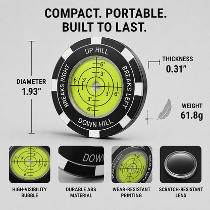 High-Precision Golf Green Reader – Portable Putting Slope Level Training Tool