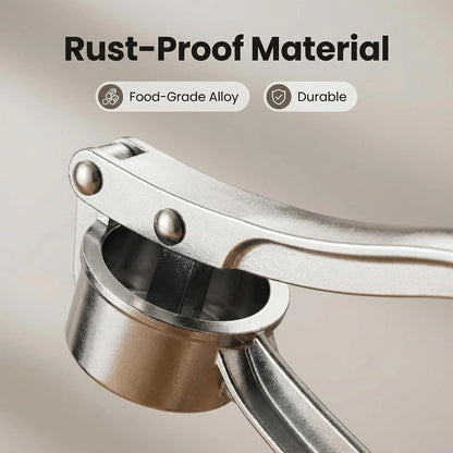 Stainless Steel Garlic Press, Heavy Duty Manual Garlic Crusher Tool