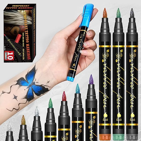 Festivel Hot SALE 60% OFF - 10 Colors Temporary Tattoo Markers Set
