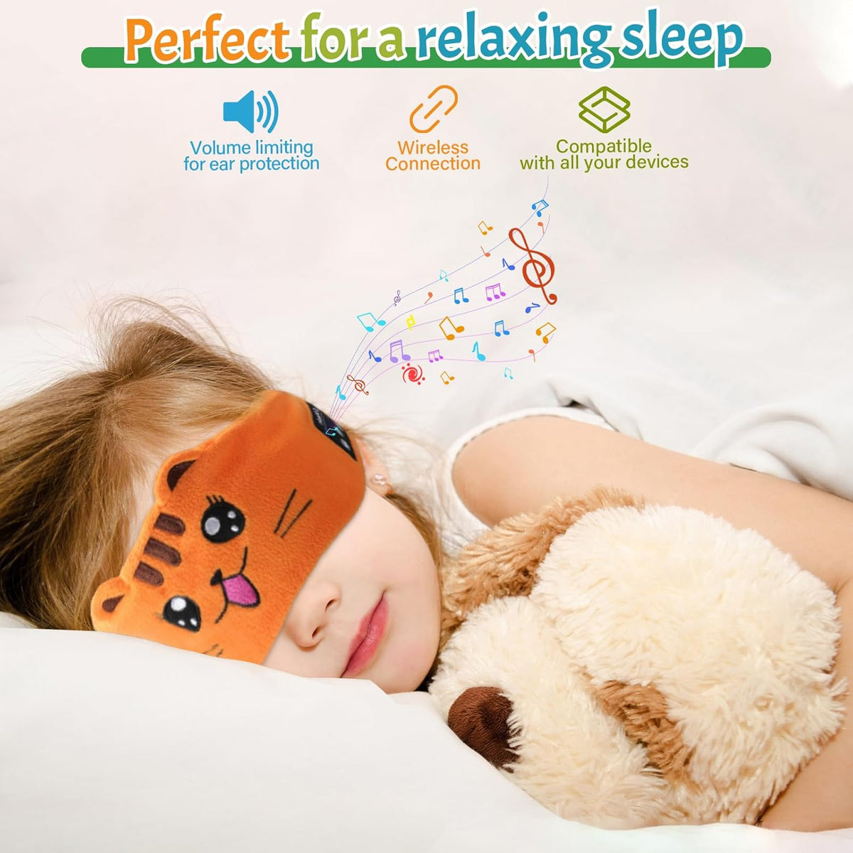 Kids Wireless Headphones, Over Ear Headphones for Children & Toddlers, with Thin Speakers & Super Soft Fleece Headband
