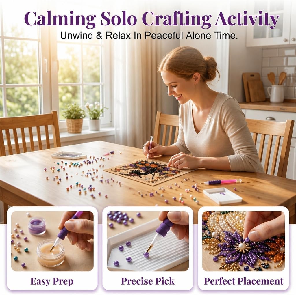 Halloween Pearl Art DIY Kit – Turn Tiny Pearls into Spooky-Cute Magic