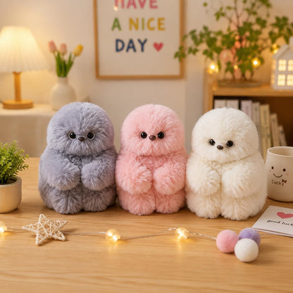 Cute AI shy Emotional companionship robot doll bag charm plush toy-It can sing, turn its head, and learn to speak