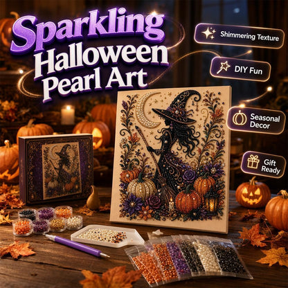 Halloween Pearl Art DIY Kit – Turn Tiny Pearls into Spooky-Cute Magic