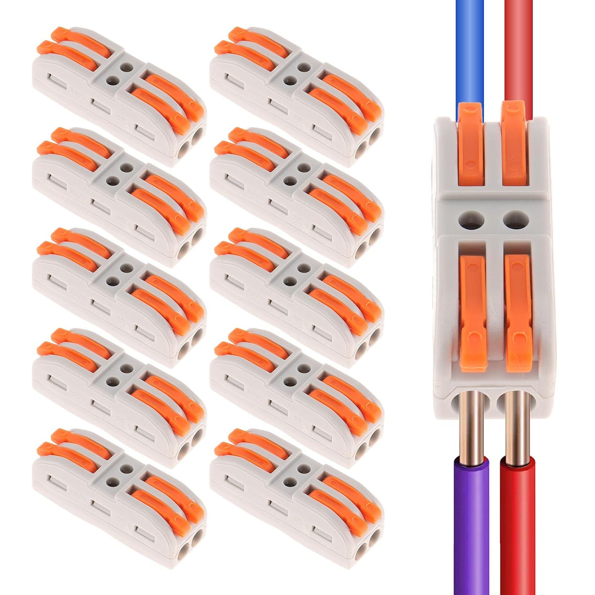 2026 Universal Quick Lever Electrical Wire Connectors (24-12 AWG) Assortment - 20 × Connectors