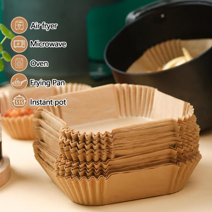 100Pcs Parchment Paper,Air Fryer Paper Liners, Air Fryer Liners Disposable for Microwave