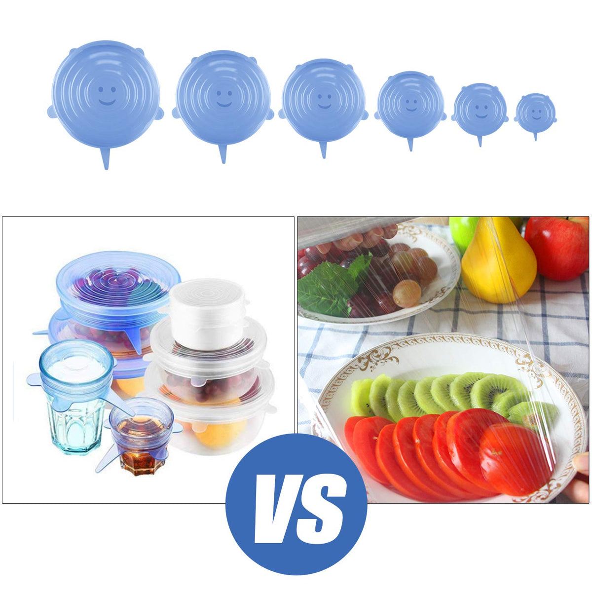 Universal Reusable Silicone Lids – 6 PCS Pack
