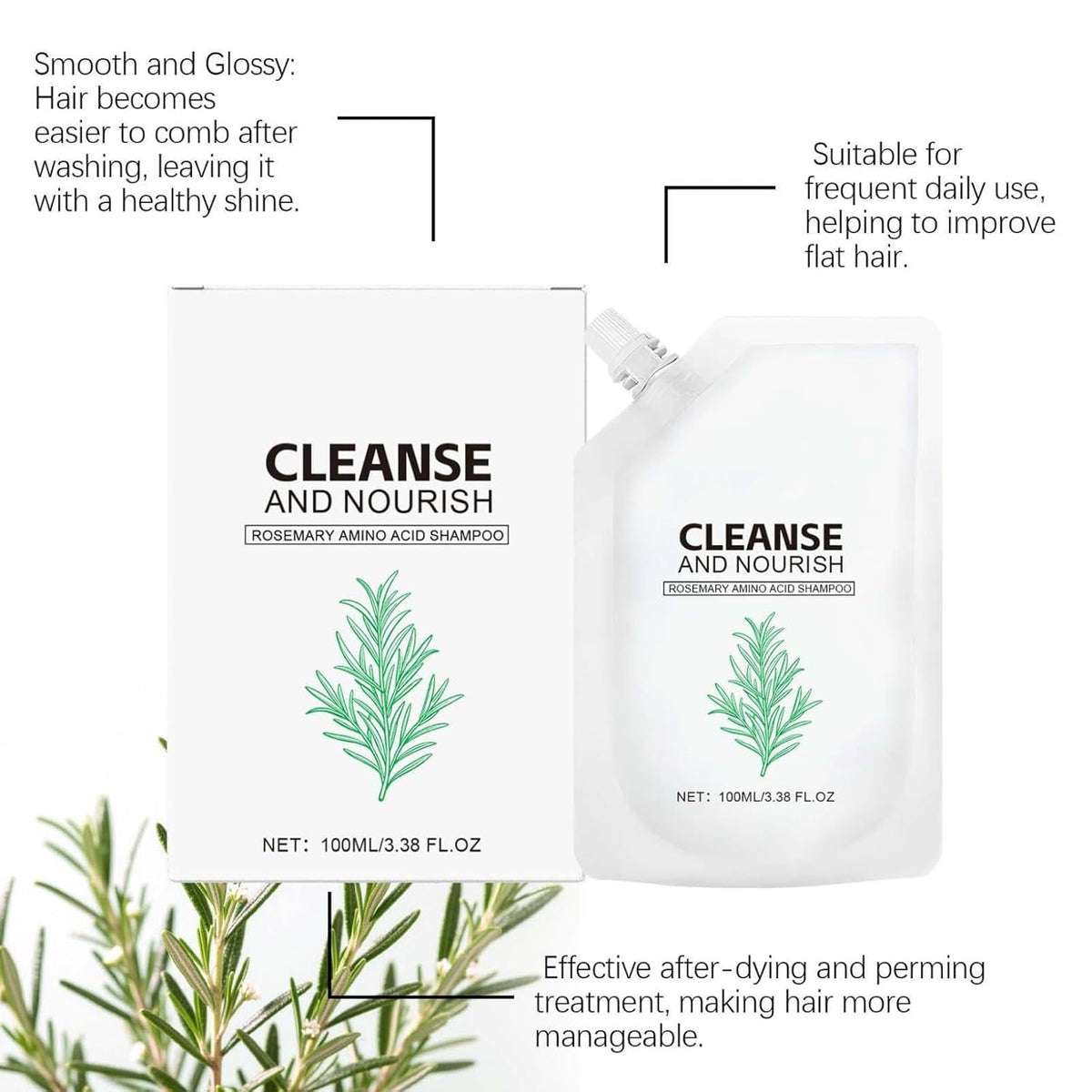 Last Day 50% OFF The Holy Grail of Hair Care: Rosemary Foam Shampoo