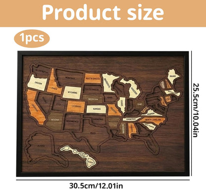 Limited 49% off - USA Wooden Travel Map Puzzle for Adventure Lovers