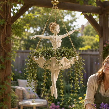Ballet Dancer Hanging Planter – Graceful Artistry, Living Greenery