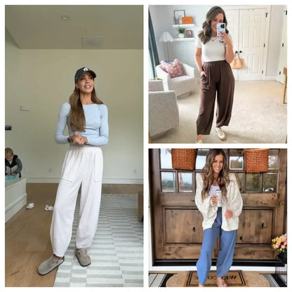 Baggy Pants - Relaxed Fit Wide-Leg Casual Pants