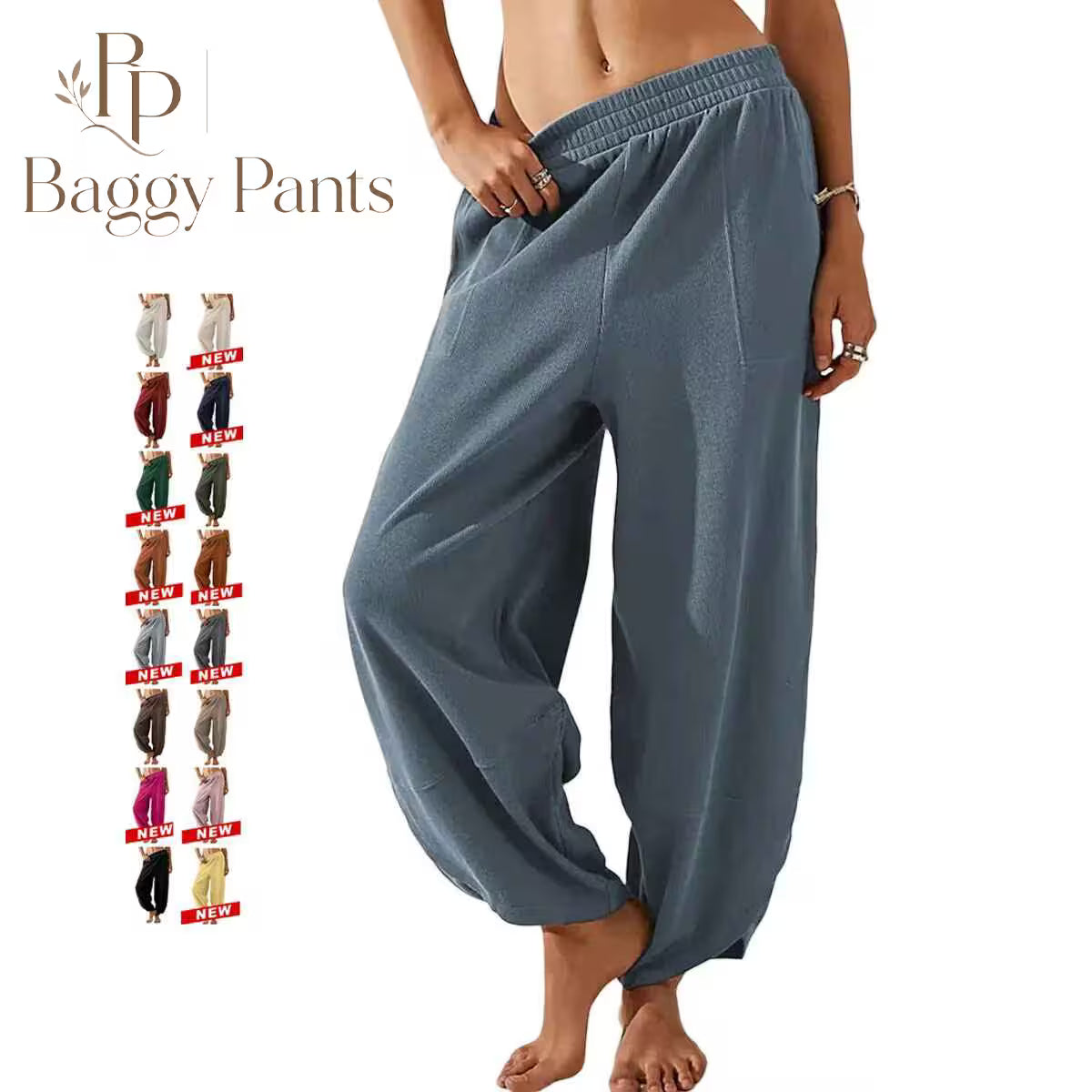 Baggy Pants - Relaxed Fit Wide-Leg Casual Pants
