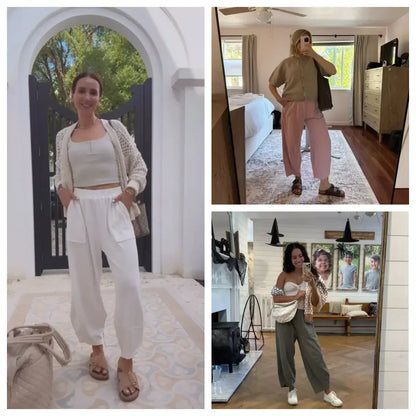 Baggy Pants - Relaxed Fit Wide-Leg Casual Pants