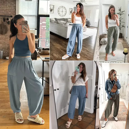 Baggy Pants - Relaxed Fit Wide-Leg Casual Pants