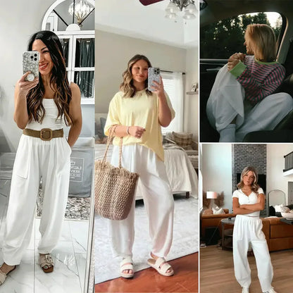 Baggy Pants - Relaxed Fit Wide-Leg Casual Pants