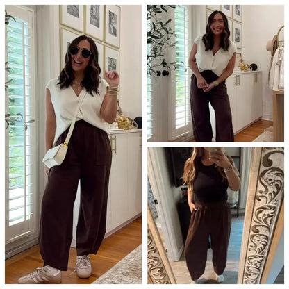 Baggy Pants - Relaxed Fit Wide-Leg Casual Pants