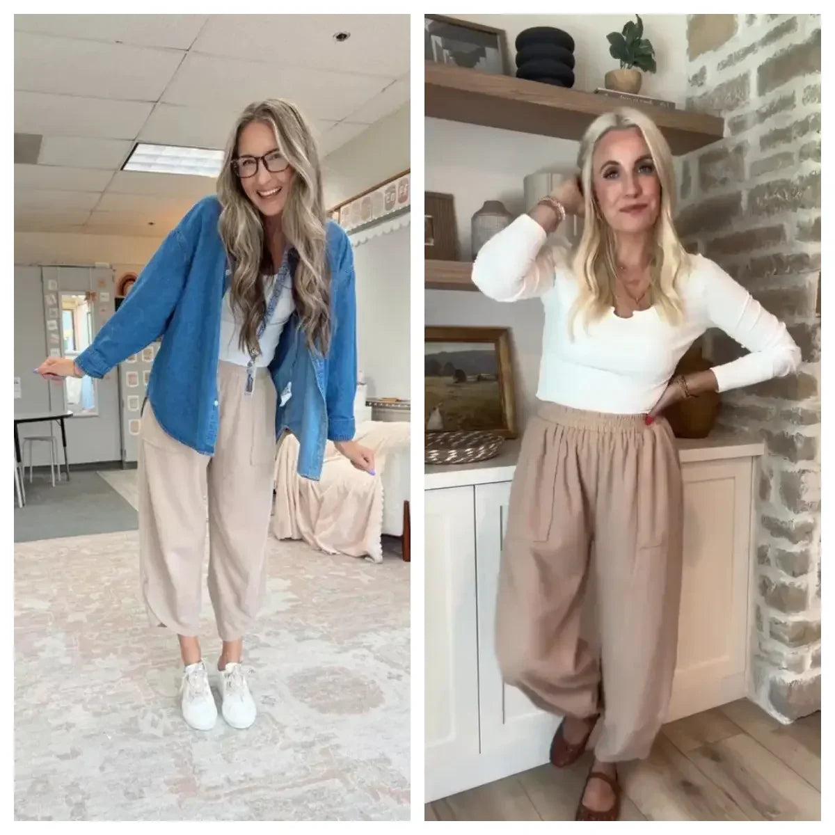 Baggy Pants - Relaxed Fit Wide-Leg Casual Pants