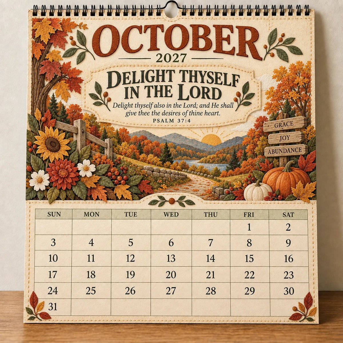 2027 Psalms Wall Calendar | Monthly Scripture & Christian Artwork