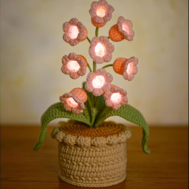 Romantic LED Crocheted Lily of the Valley – Glowing Knit Flower for Valentine’s Day
