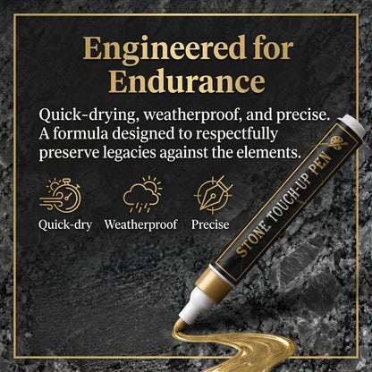Golden Tombstone Marker Pen for Restoring Faded Grave Inscriptions