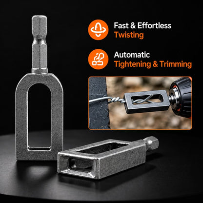 Steel Wire Twisting Tool for Drill - Fast Tightening & Auto Trimming Wire Twist Attachment