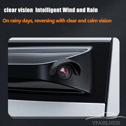 2PCS Car Reverse Camera Rain Cover, Anti‑Fog Waterproof Protection Hood, Carbon Fiber Texture
