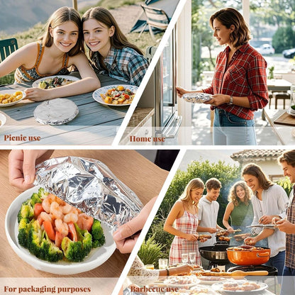 Reusable Aluminum Foil Food Cover – Keeps Meals Warm, Fresh & Protected