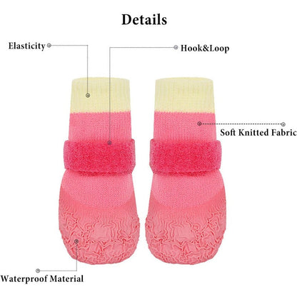 Premium Waterproof Knit Dog Boots – Anti-Slip Paw Protection for Indoor & Outdoor Adventures