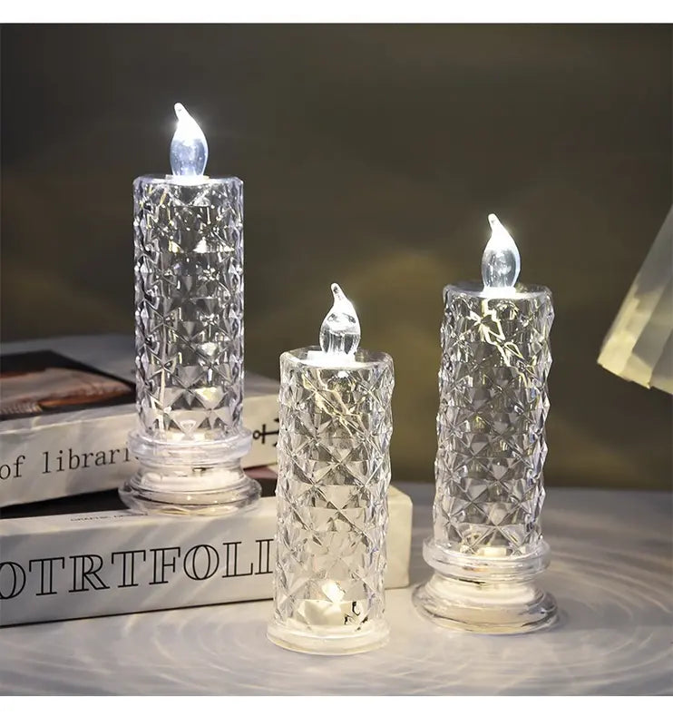 Xmas SalesCrystal LED Candle Set – Warm Flickering Glow for Date Nights, Parties & Home Decor