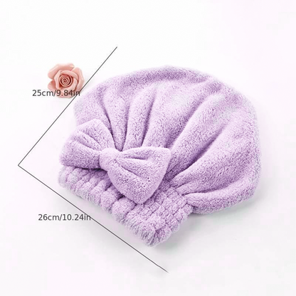 Soft Reusable Hair Wrap With Bow Decor 2PCS