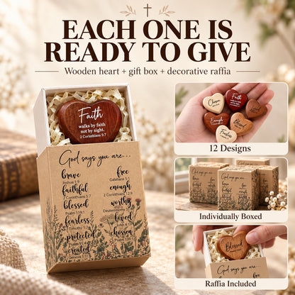 LAST DAY 49% OFF - Christian Pocket Hearts Gift Set – 12 Faith-Filled Keepsakes of Love & Encouragement