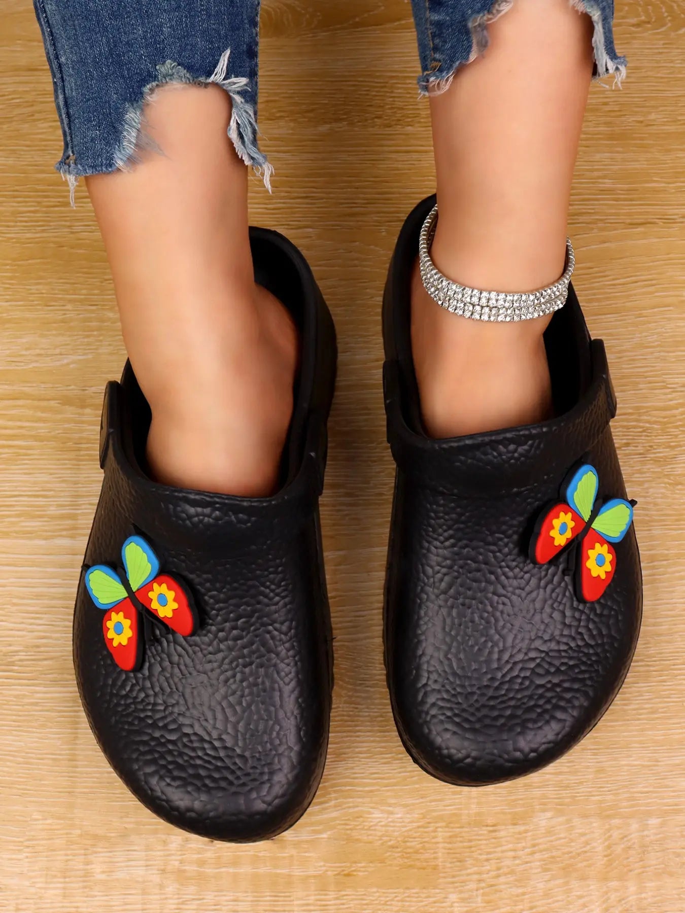 Women's Butterfly Print EVA Sandals – Non-Slip, Waterproof