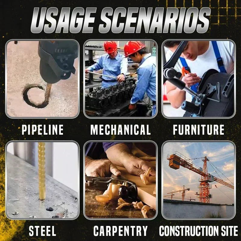 High-Speed Steel Drill Bit Set Titanium-Coated & Multi-Material Ready