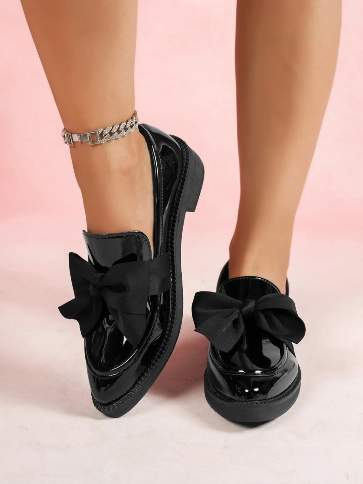 Women's Heeled Mules – Round Toe, Bow