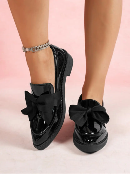 Women's Heeled Mules – Round Toe, Bow