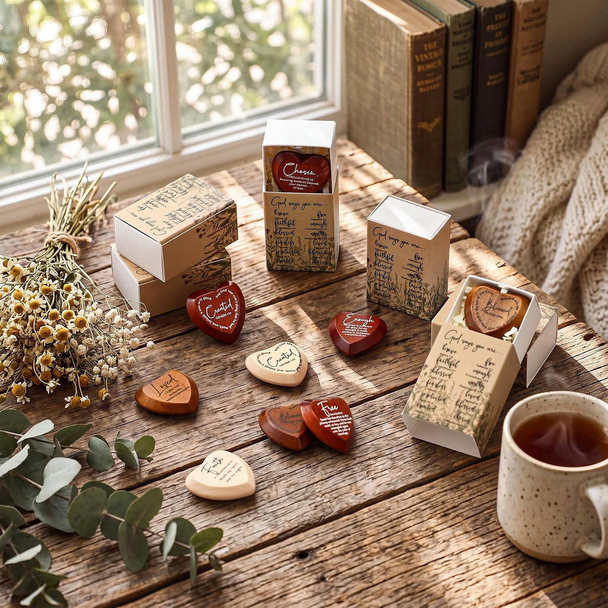 LAST DAY 49% OFF - Christian Pocket Hearts Gift Set – 12 Faith-Filled Keepsakes of Love & Encouragement