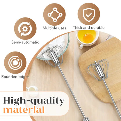 Hot Sale 50% OFF | Stainless Steel Push Whisk | Effortless Mixing for Baking & Cooking