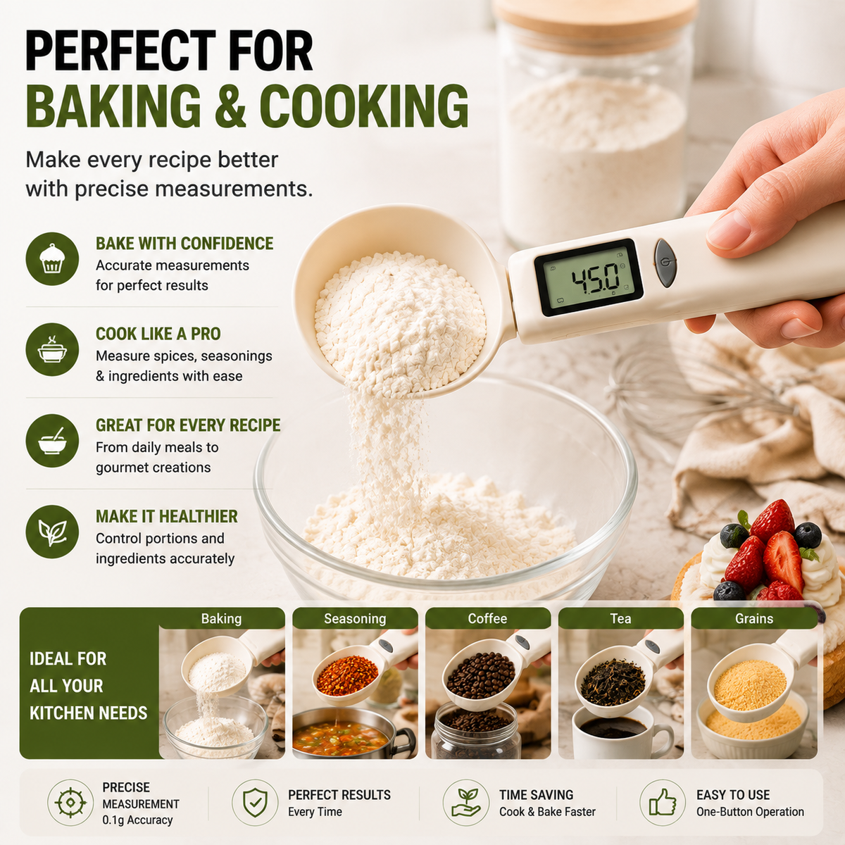 Smart Digital Measuring Spoon Scale – Precision Cooking & Baking Made Easy