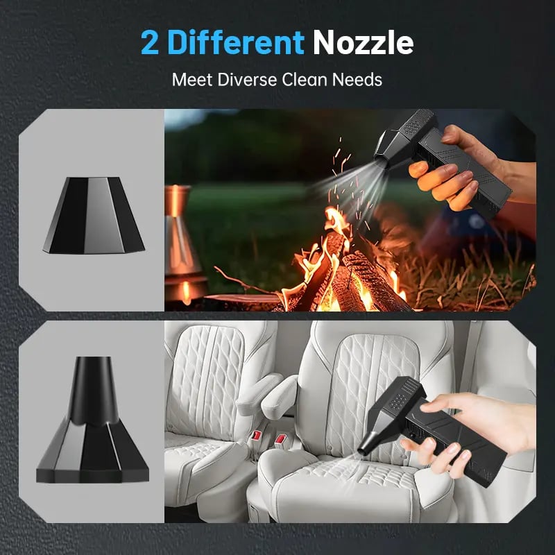 130,000 RPM Turbo Fire Starting Fan｜Camping Fire Ignition, Leaf Blower, Car Detailing Cleaner