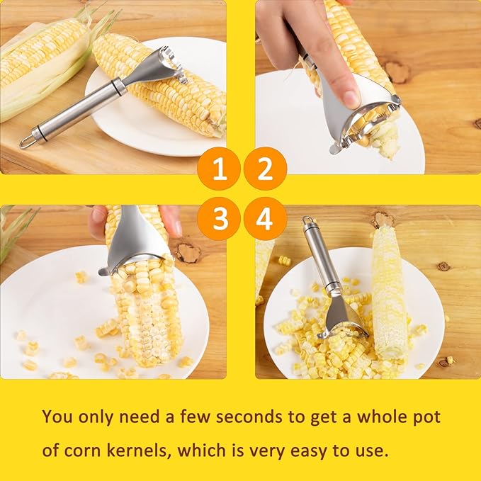 Stainless Steel Corn Stripper – Remove Kernels in Seconds