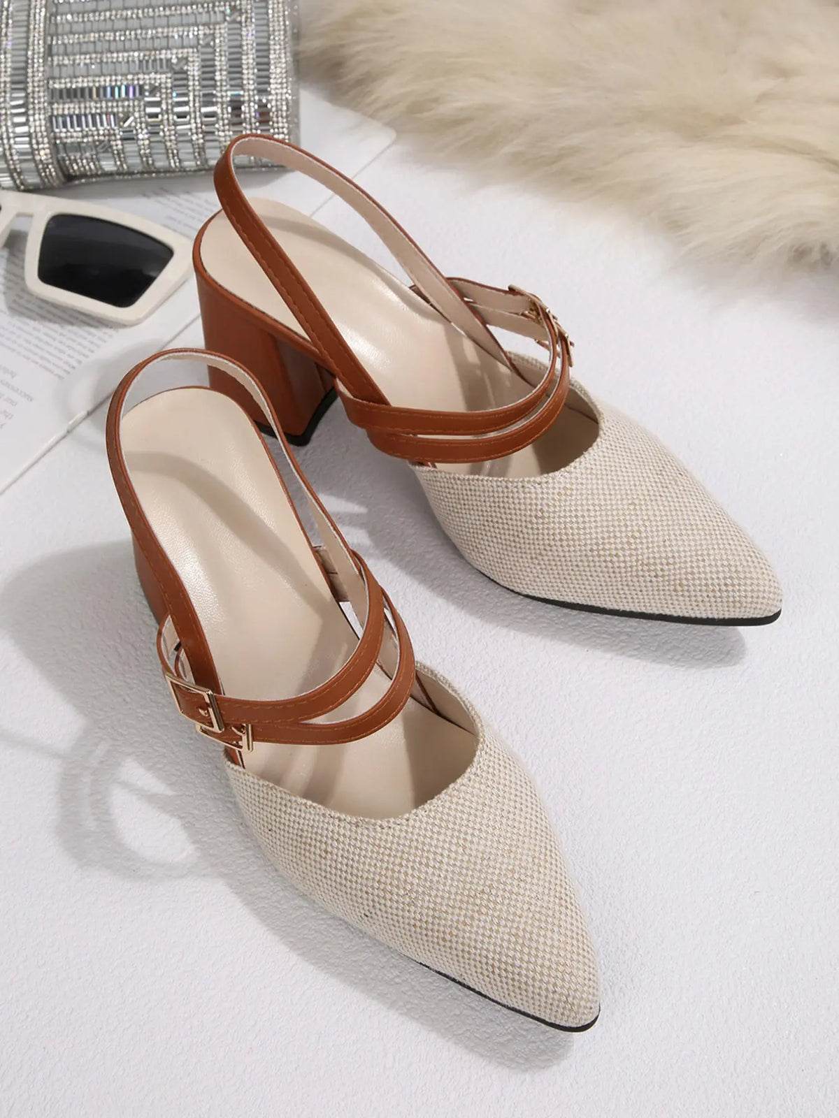 Women's Rubber Sandals – Pointed Toe, Stiletto Heel, High Heel