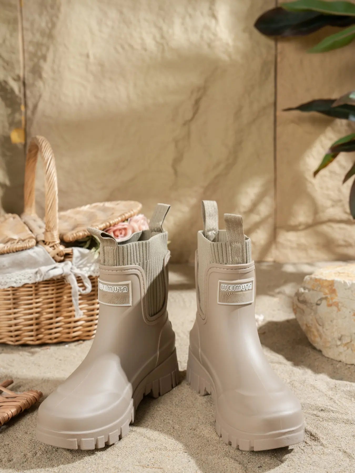Women's Knit Boots – Chunky Sole, Waterproof