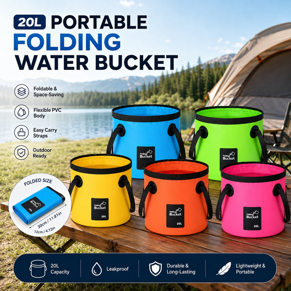 Portable Folding Water Storage BucketYour Go‐Anywhere Water Companion