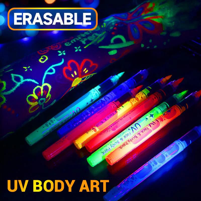 2026 HOT SALE50K+ SOLD!UV Glow Face and Body Paint Markers Set