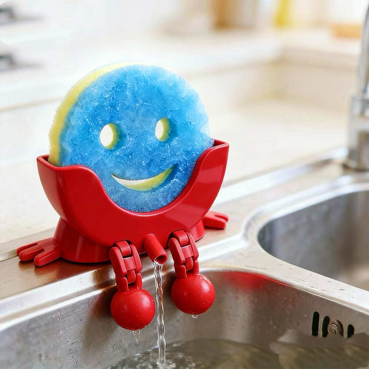 Smiley face sponge drainer - Keeps Your Sink Clean & Dry